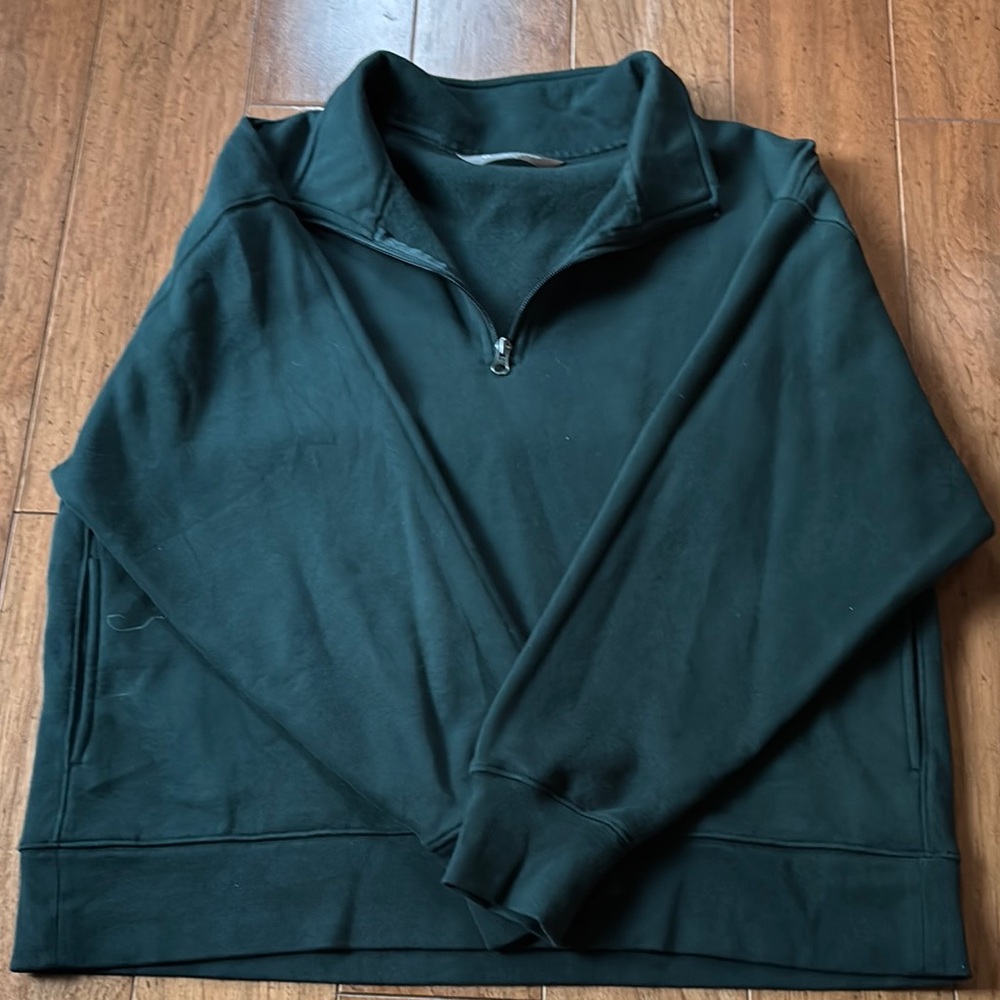 Woman’s Green Quarter-Zip Sweater